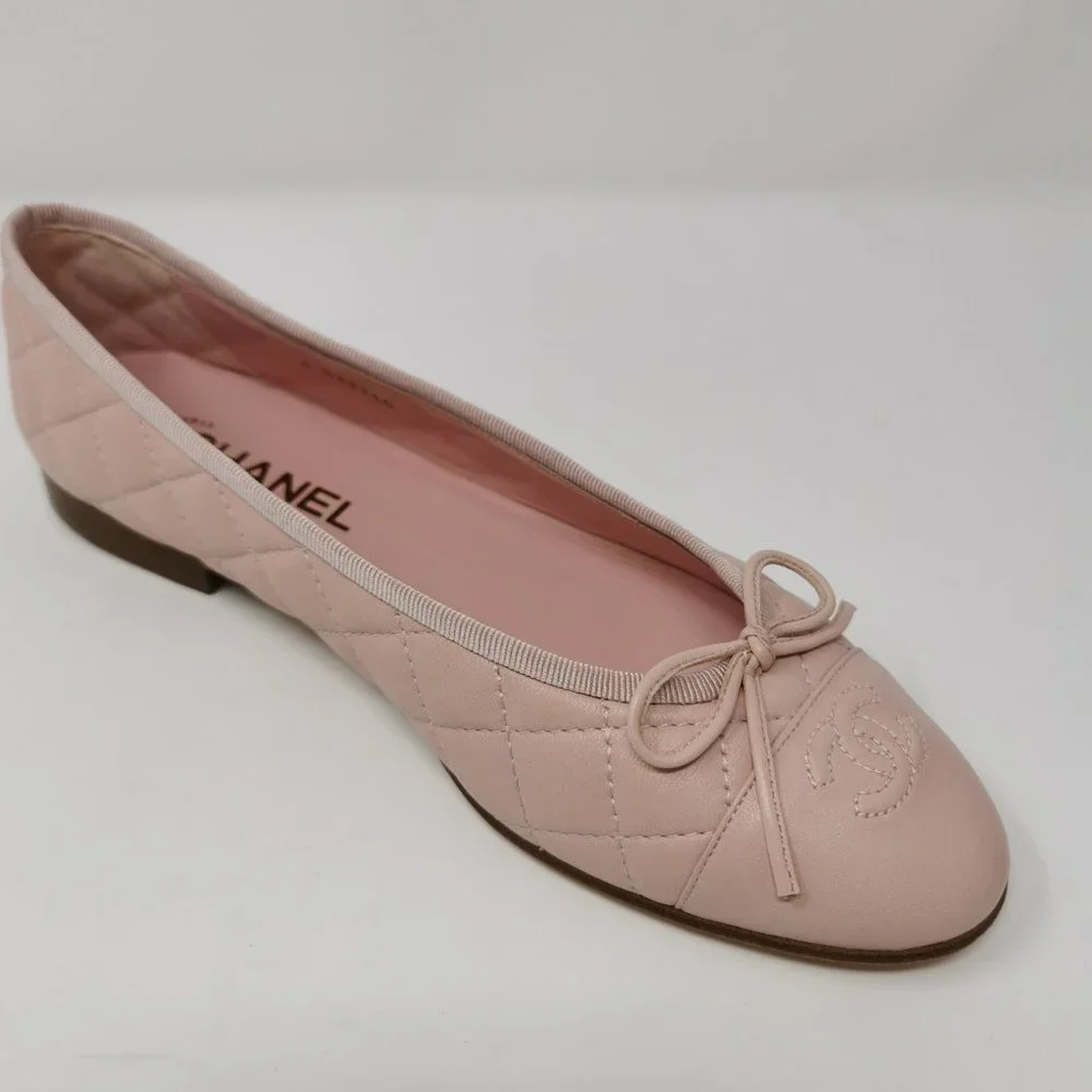 CHANEL Leather Pink Ballet Flats - Picture 3 of 8